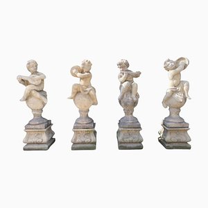 Garden Stone Sculpture Cherubs, 1950s, Set of 4