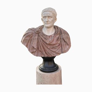 Riesige Büste des römischen Kaisers, 1950, Marmor