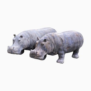 Large Terracotta Hippopotamus, 1950s