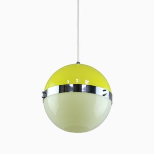 Italian Space Age Yellow Pendant Lamp, 1970s
