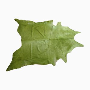 Tapis en Peau de Vache Vert Citron