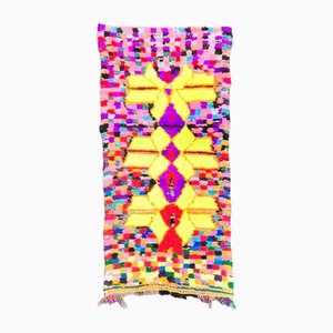 Vintage Moroccan Colorful Cotton Rug, 1980s