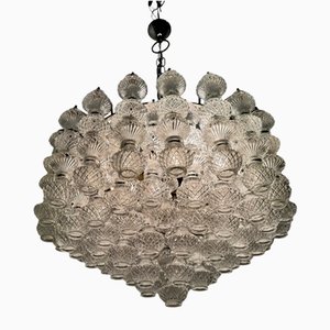Large Italian Murano Glass Chandelier by Flavio Poli for Seguso, 1960s