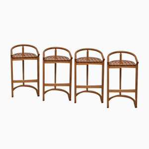 Vintage Hocker aus Eiche von Allmimö, 1980er, 4er Set
