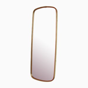 Miroir Mid-Century Doré et Rouge, 1960s