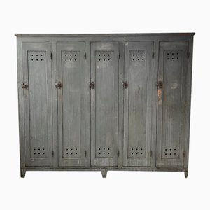 Armadio da laboratorio con patina blu, anni '50