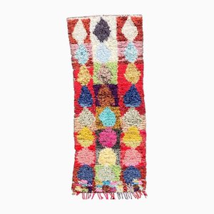 Tappeto vintage colorato in cotone, marocchino, anni '80