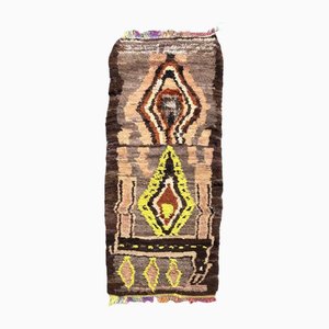 Vintage Brown Berber Cotton Moroccan Rug, 1980s
