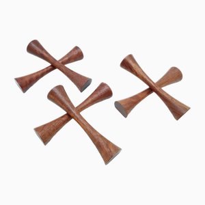 Portaposate in teak di Michael Bloch, Danimarca, set di 6