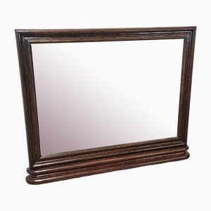 Art Deco Oak Mirror with Cut Glass, 1930