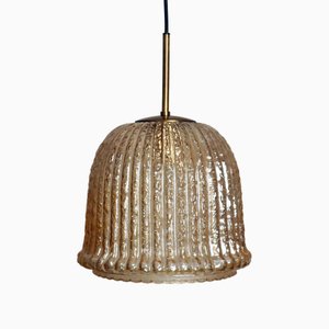 Golden Pendant Lamp from Limburg Glashütte, 1980s