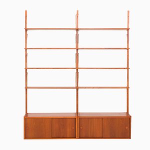Mid-Century Danish Two Bay Teak Wall Unit, 1960s