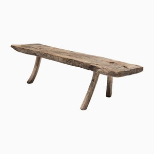 Rustikale Dreibeinbank, Frankreich, 19. Jh.