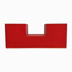 Modulo Tavolino Pouf Rosso Mod. Scacchi di Mario Bellini per Cassina, anni '70