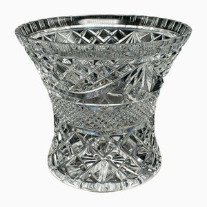 Vintage English Crystal Ice Bucket in Cut Glass, 1950s
