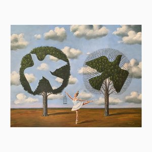 Rafal Olbinski, To Have or to Have Not, Oil on Canvas, 2021