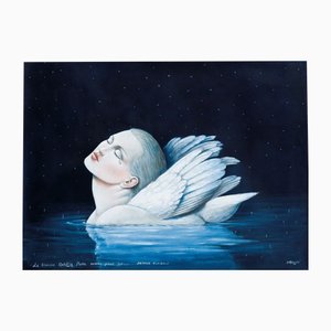 Rafal Olbinski, La Blanche Ophélia, Oil on Canvas, 2022