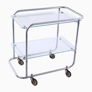 Art Deco Chrome and Glass Trolley Cart from Gispen, 1930s