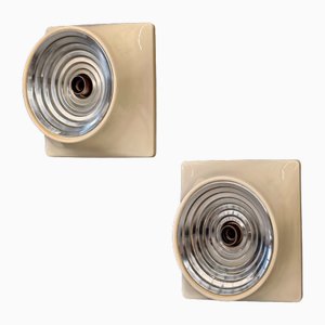 Lampade da parete Space Age in plastica di Stilnovo, anni '60, set di 2