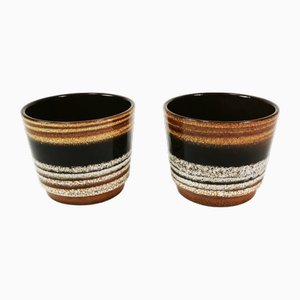 Ceramic Flower Pots with Covers from Scheurich Keramik, Germany, 1960s, Set of 2