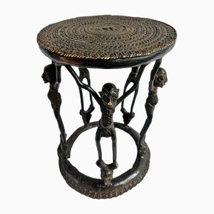 Vintage Bronze Tikar Stool, 1960s