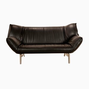 Schwarzes Tango 2-Sitzer Ledersofa von Leolux