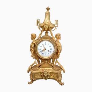 Französische Uhr aus Vergoldeter Bronze, 1880er