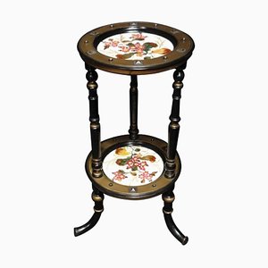 Ebonised & Porcelain Stand