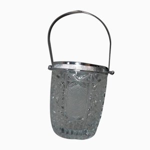 Eiskübel aus Chrom & geschliffenem Glas