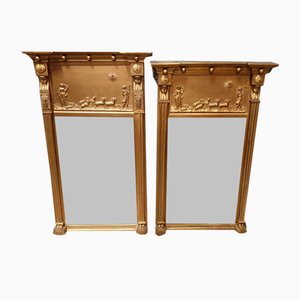Vergoldete Vintage Regency Spiegel, 2er Set