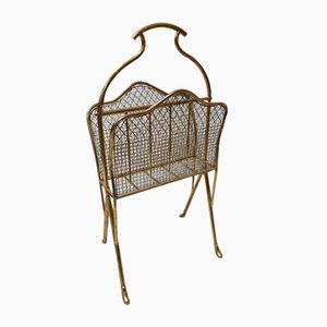 Edwardian Brass Magazine Rack