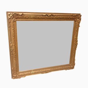 Large English Rectangular Victorian Gilt Mirror