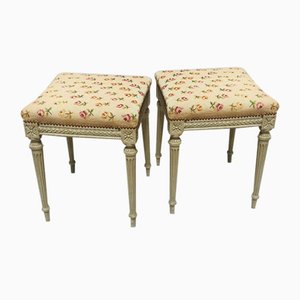 Bemalte französische Hocker, 2er Set