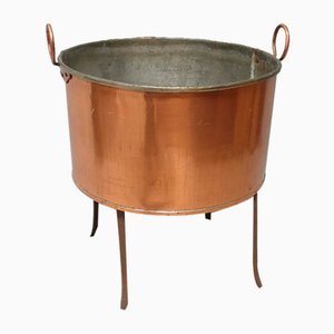 Papelera de cobre Jardinere con soporte