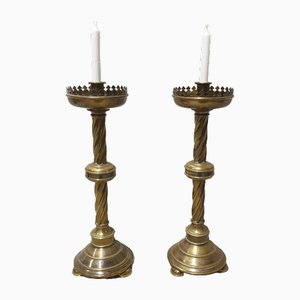 Große Kirchenkerzenhalter aus Messing, 2 . Set