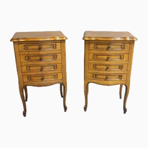 French Oak Bedside Tables, Set of 2