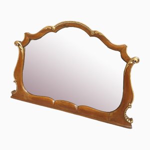 Walnut and Parcel Gilt Overmantle Mirror
