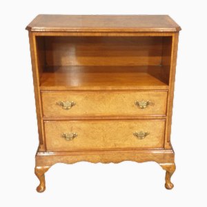 Vintage Burr Walnut Bookcase, 1920s