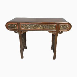 Vintage Oriental Carved Altar Console Table