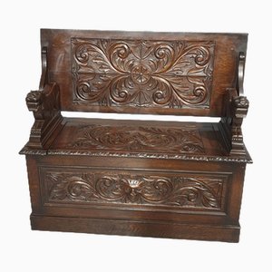 Vintage Oak Monks Bench