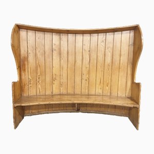 Large Bowed Pine Settle