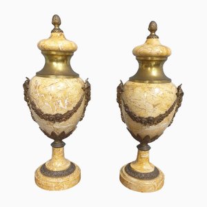 Französische Marmor Cassolettes, 2er Set