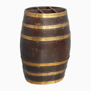 Barrel Ständer aus Eiche mit Messingummantelung