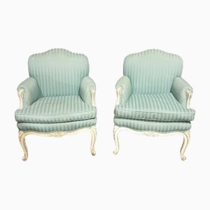 Bemalte französische Bergere Sessel, 1900, 2er Set