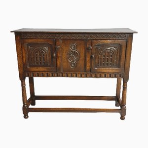 Small Carved Oak Sideboard