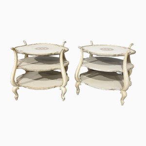 Bemalte Beistelltische, 2er Set