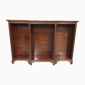 Mahogany Breakfront Open Adjustable Library Bookcase