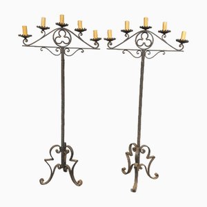 Große Gusseisen Kandelaber, 2 . Set