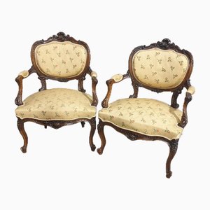 Französische Stühle aus Mahagoni, 1880er, 2er Set
