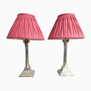Versilberte Tischlampen, 2er Set